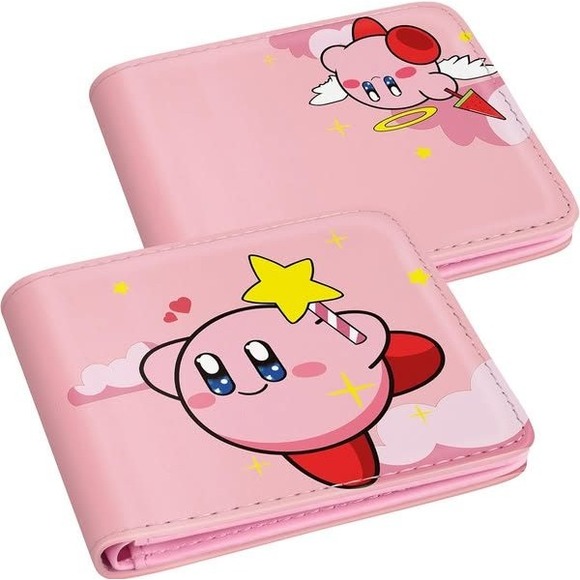 Kirby Wallet Pink Cartoon Bi-Fold Wallet RFID Blocking Novelty Purse - Picture 1 of 3